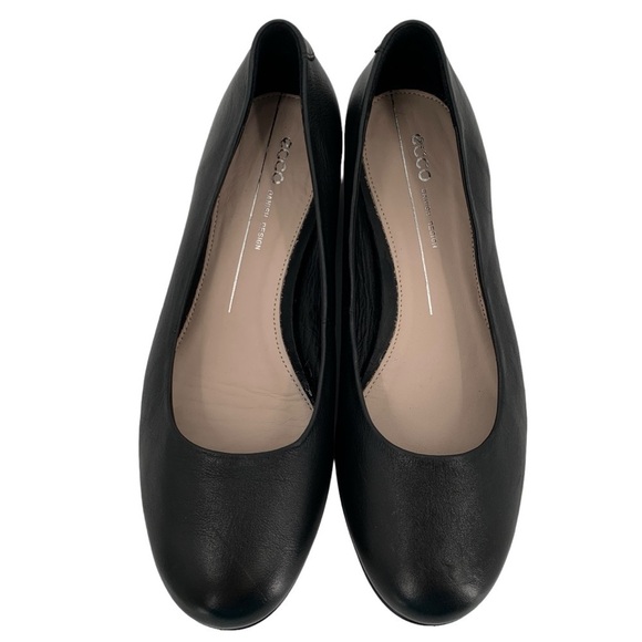 Ecco Annie Ballet Flats Womens 6 Black Leather Quiet Luxury Capsule Wardrobe - Picture 2 of 9